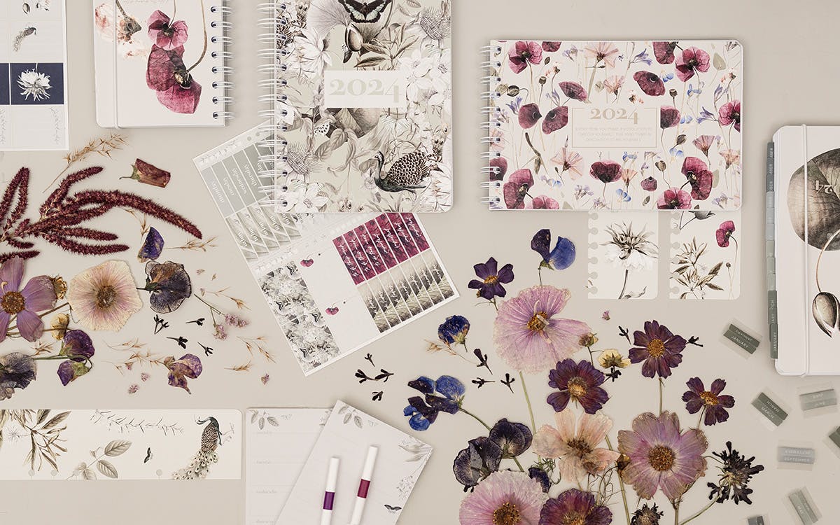 Accessoires in floralem Design fr Kalender & Systemkalender