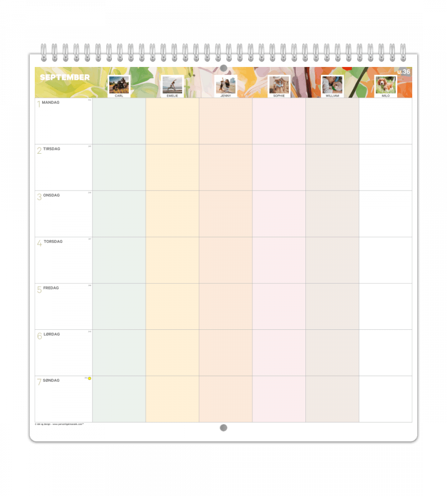 Familiekalender - Ukeoversikt