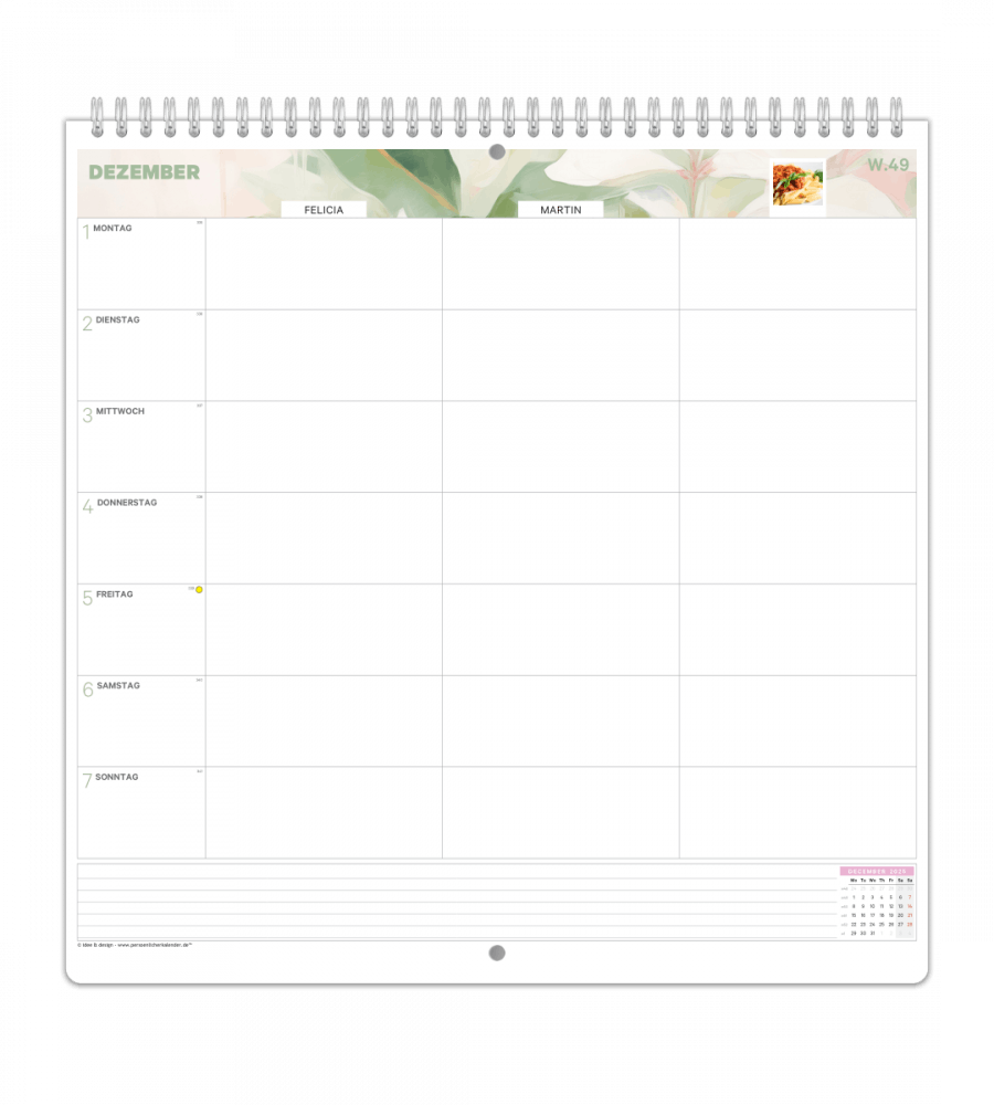 Familienkalender - Wochenbersicht