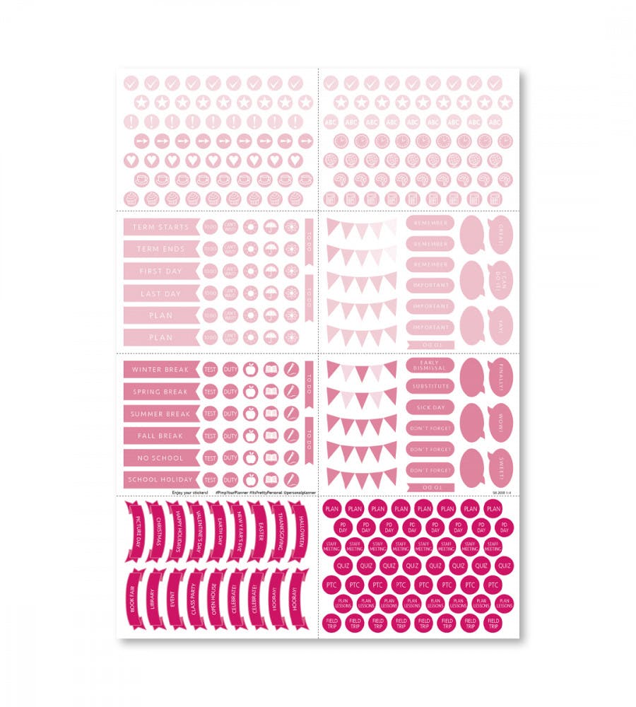 Stickers Teacher Good Lesson (Minis) - Pink