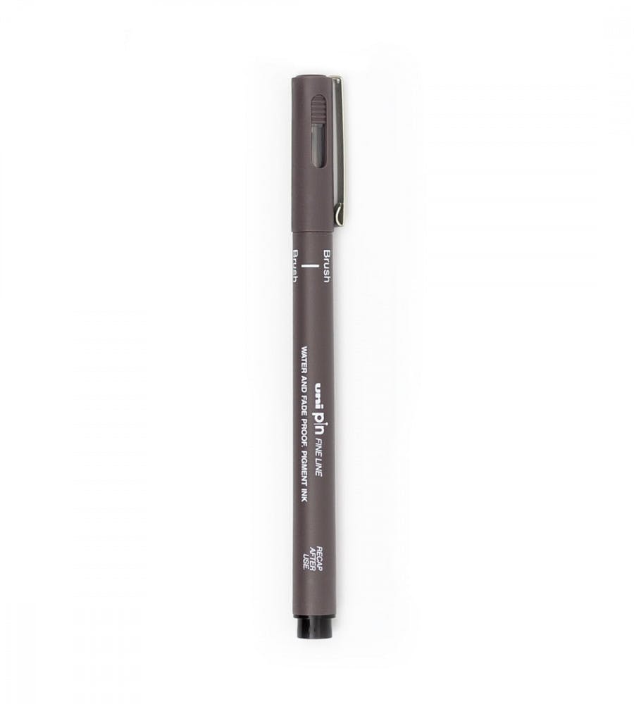 Penselpenn Uni Pin Brush - grå