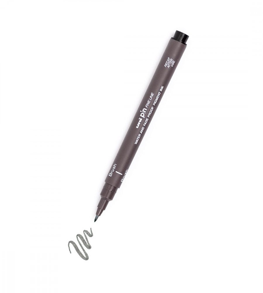 Brush Pen Uni Pin - Gray
