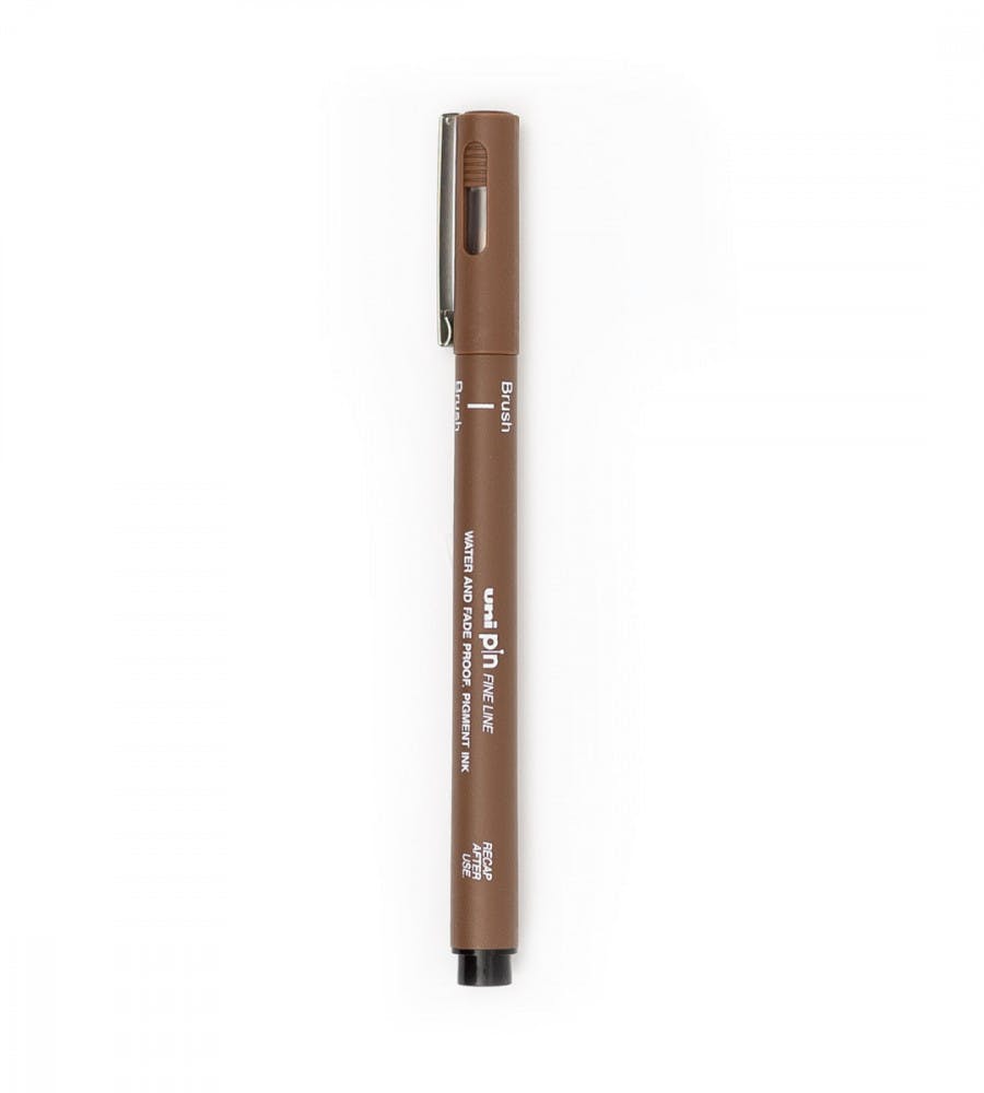 Penselpenn Uni Pin Brush - brun