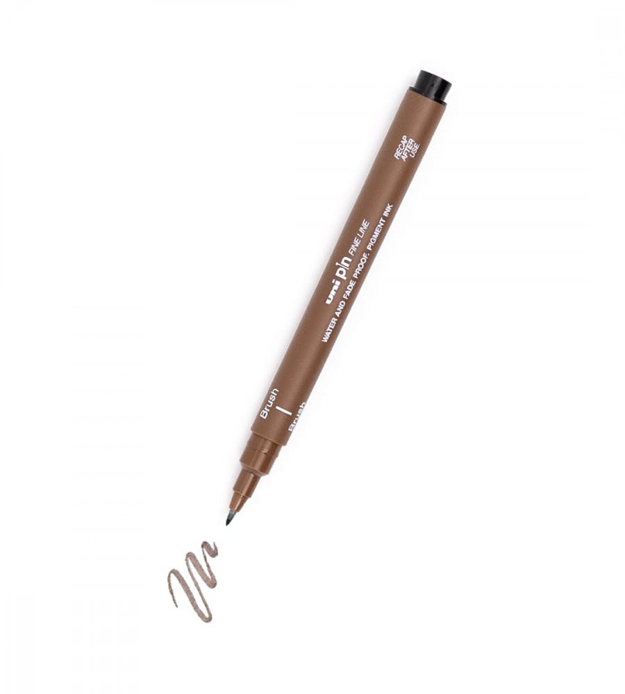 Brush Pen Uni Pin - Brown