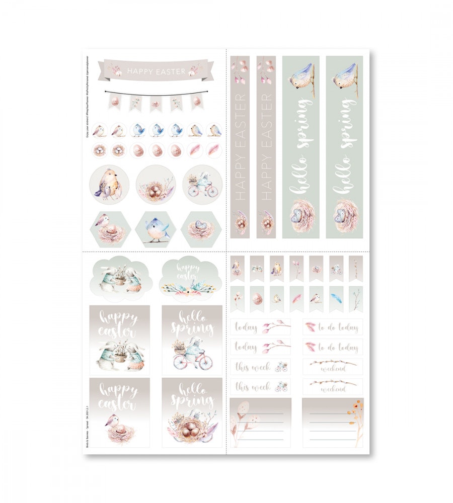 Product Image for Klistremerker Birds &amp; Bunnies (Spread)