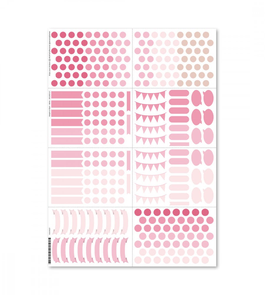 Klistermärken Plain & Simple (Minis) - rosa