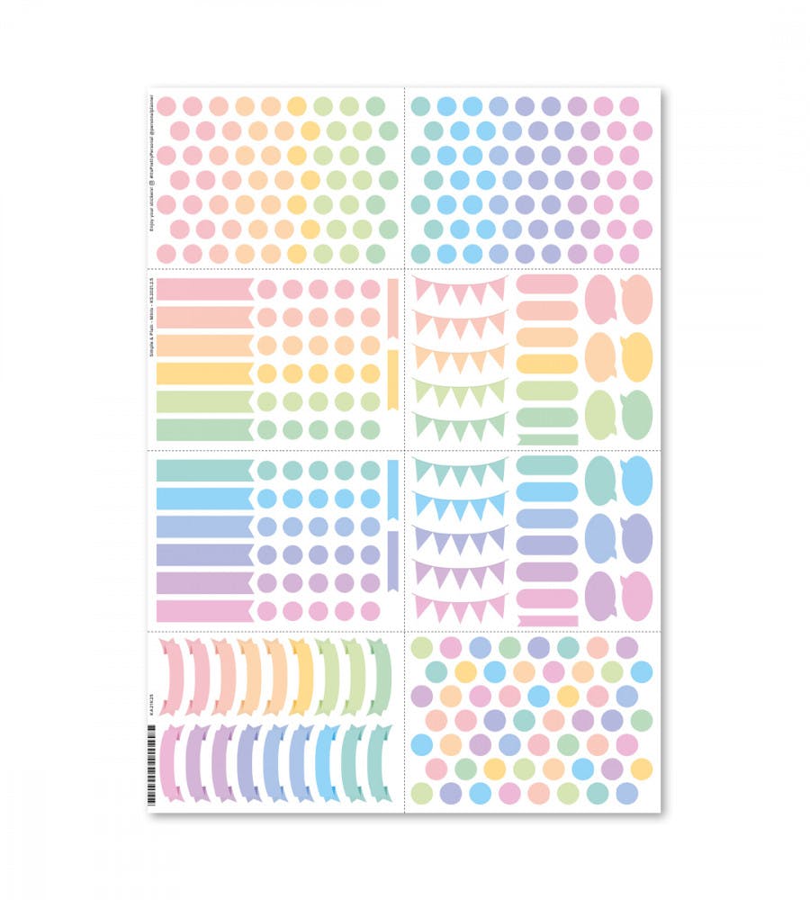 Sticker Plain & Simple (Minis) - Pastell