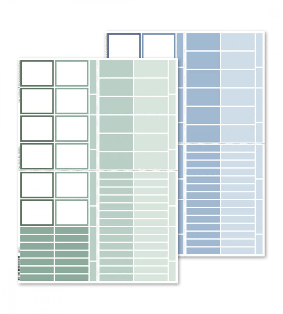 Stickers Plain & Simple (Box) 2 Pack - Blue/Green