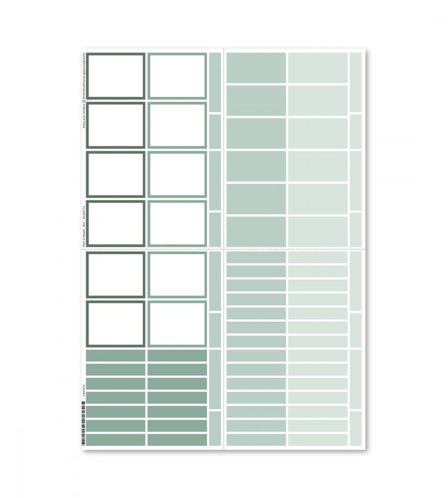 Stickers Plain & Simple (Box) 2 Pack - Blue/Green