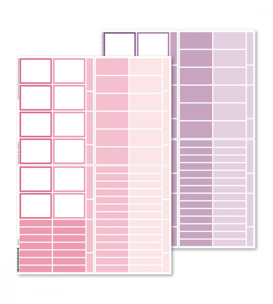 Klistermrken Plain & Simple (Box) 2-pack - rosa/lila