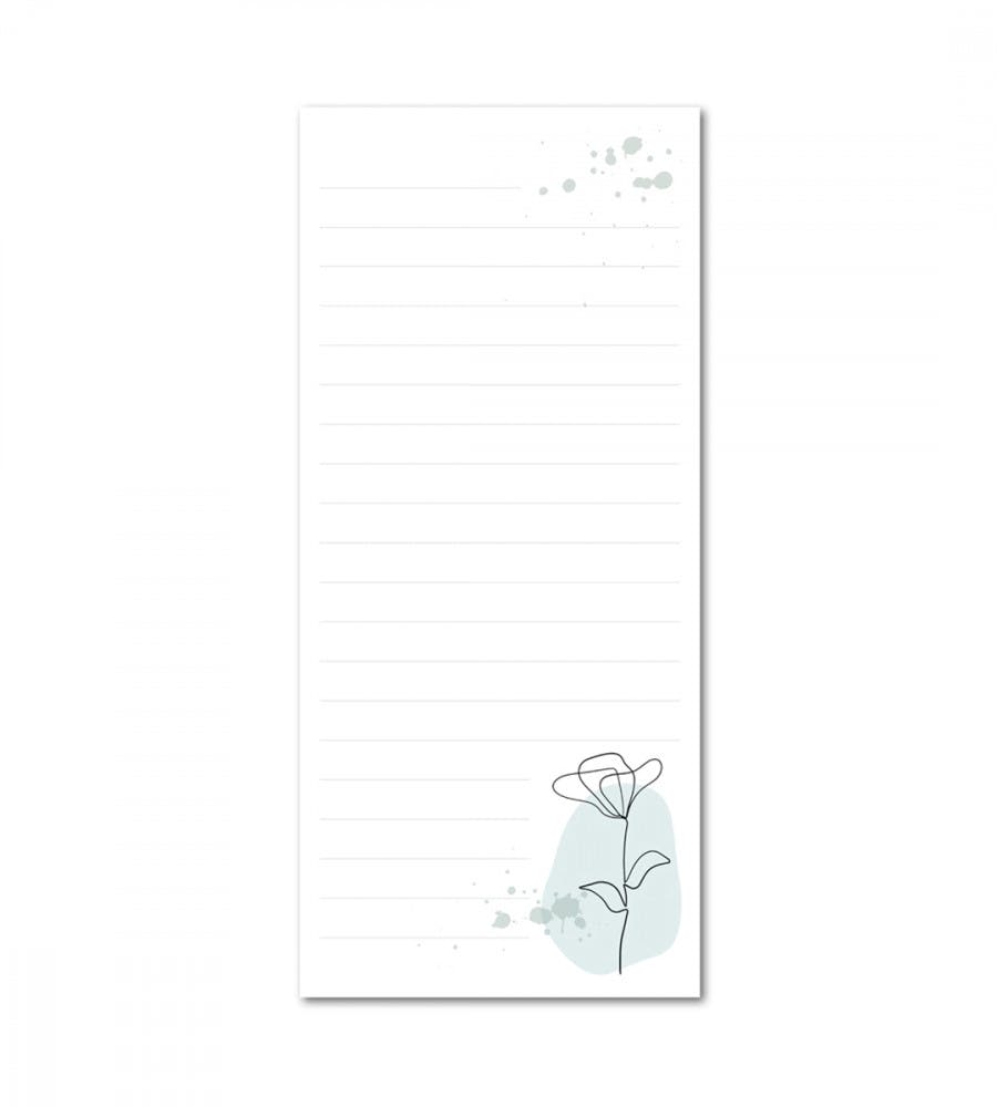 Product Image for Notepad Floral Lines - White/Turquoise