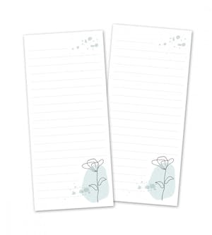 Notepad Floral Lines 2 Pack - White/Turquoise