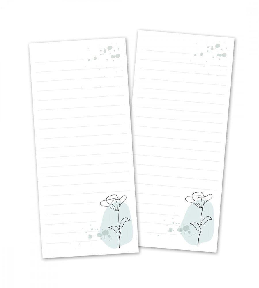 Notepad Floral Lines 2 Pack - White/Turquoise