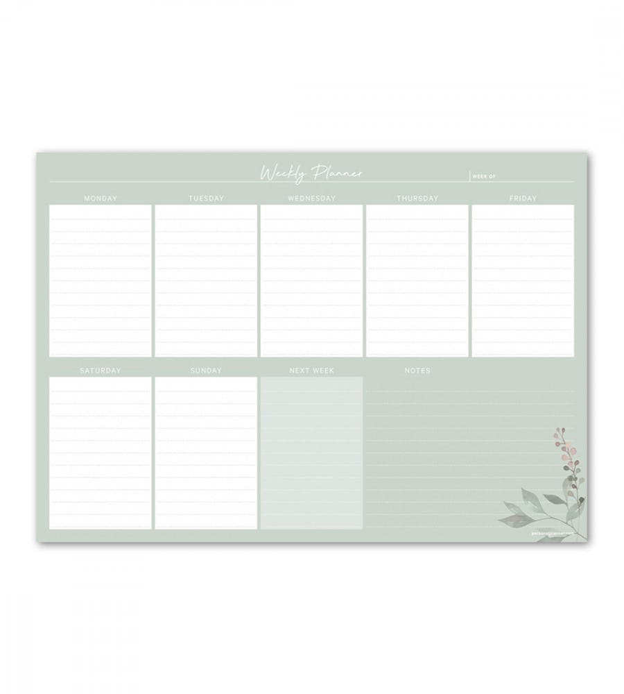 Desk Pad Planner Bloom Weekly - Green