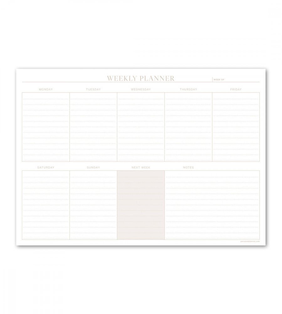 Desk Pad Planner Classic Weekly - Beige