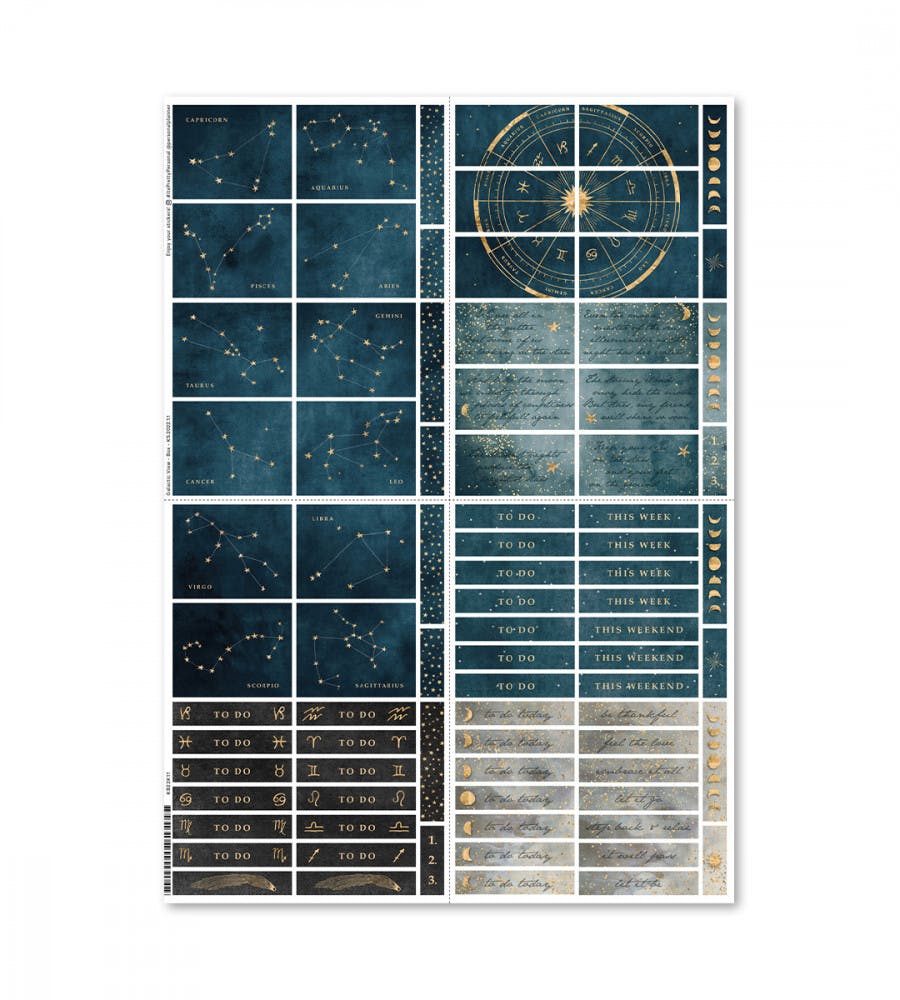 Stickers Galactic Views (Box) - Blue