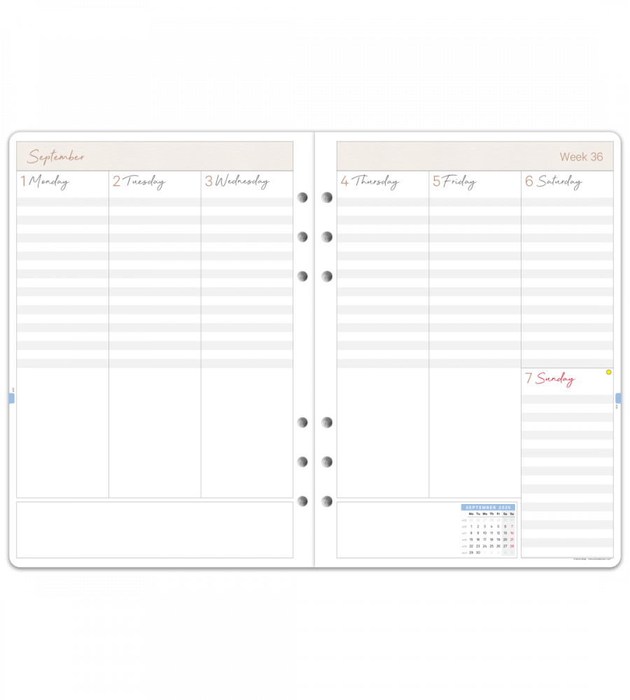 Organiser - Insert - Size A5