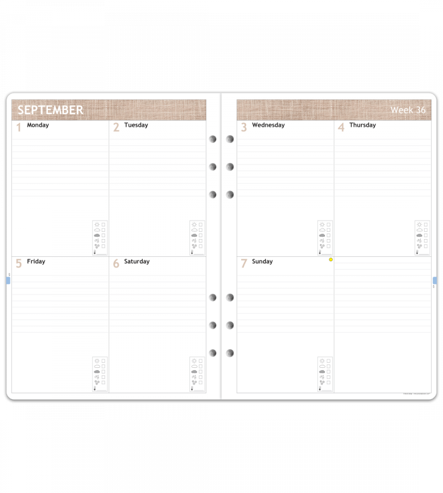 Organiser - Insert - Size A5