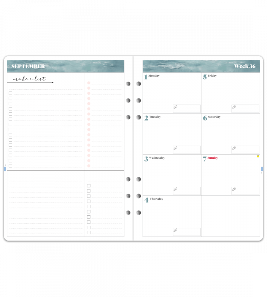 Organiser - Insert - Size A5