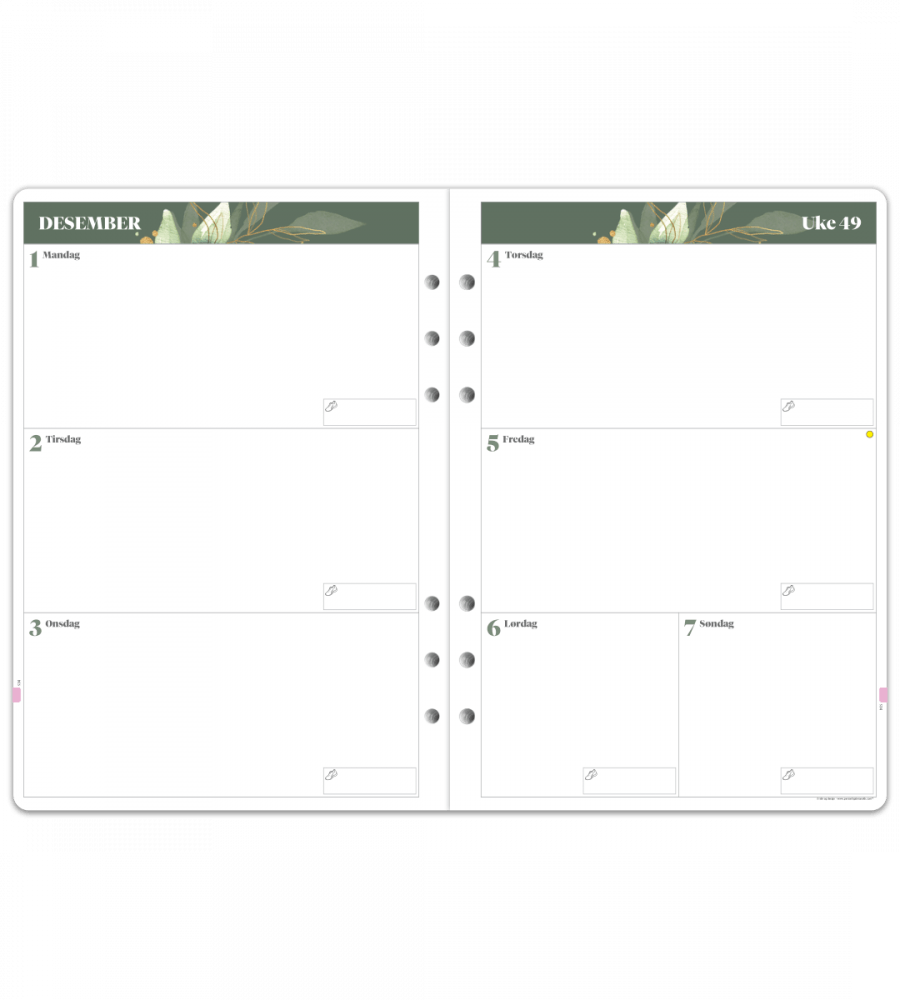 Systemkalender - refill - strrelse A5