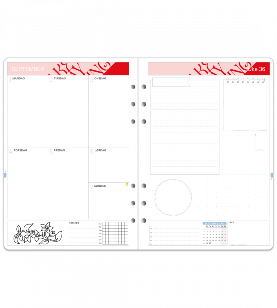 Systemkalender - refill - strrelse A5