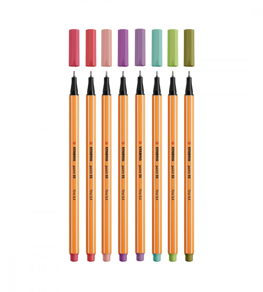 Fineliners Stabilo Point 88 Trend 8-pack