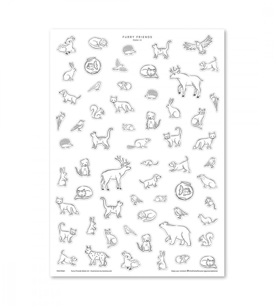 Stickers Furry Friends Color-in