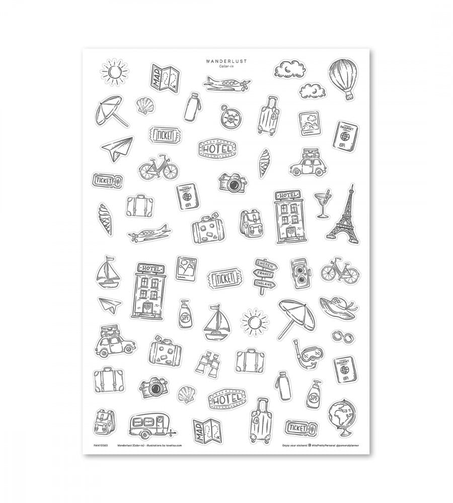 Stickers Wanderlust Colour-in