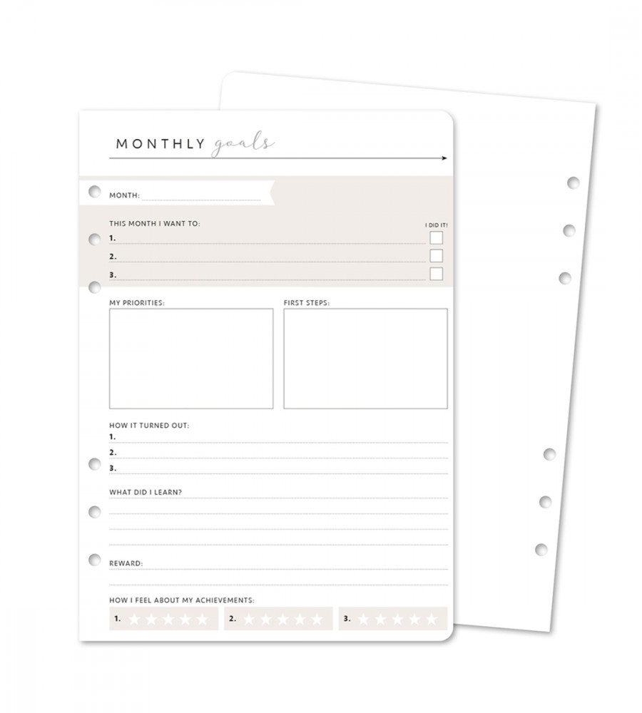 Product Image for Refill Pages Monthly Goals 12 Pack for Organiser - Size A5