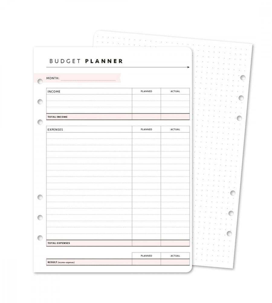 Refill Pages Budget Planner Overview 12 Pack A5 (Organizer)