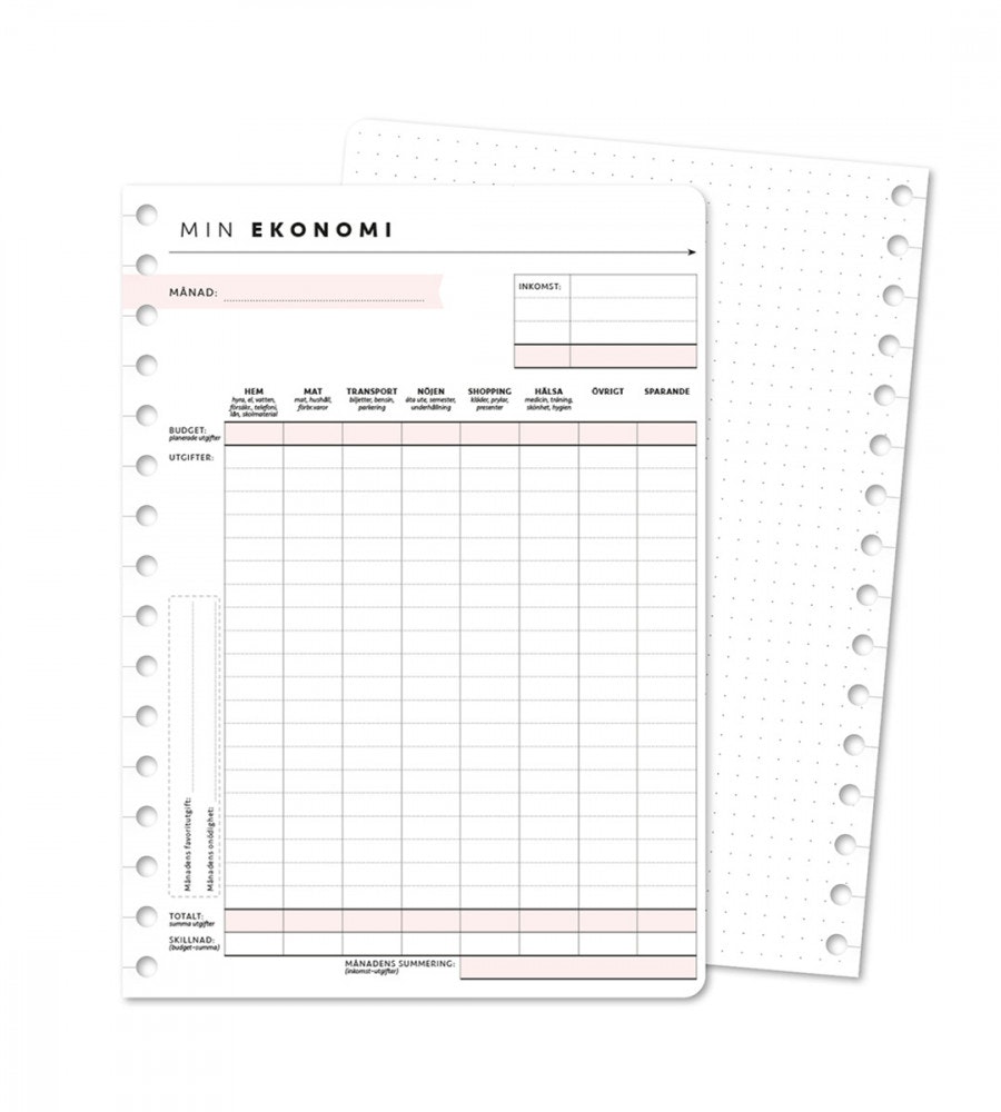 Product Image for Refill-sidor Ekonomi detaljerad budget 12-pack till almanacka - storlek A5