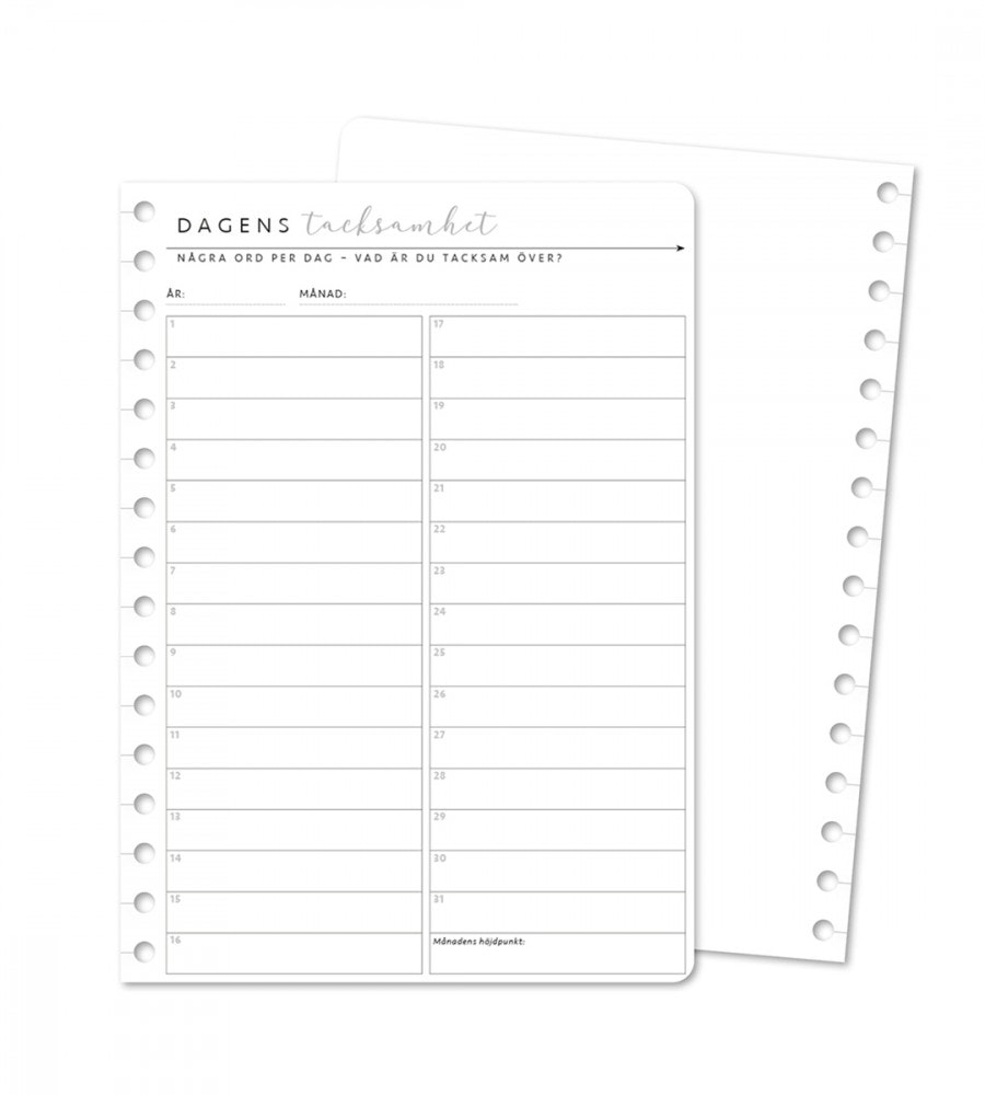 Product Image for Snap in refill-sidor Dagens tacksamhet till almanacka - Storlek A5