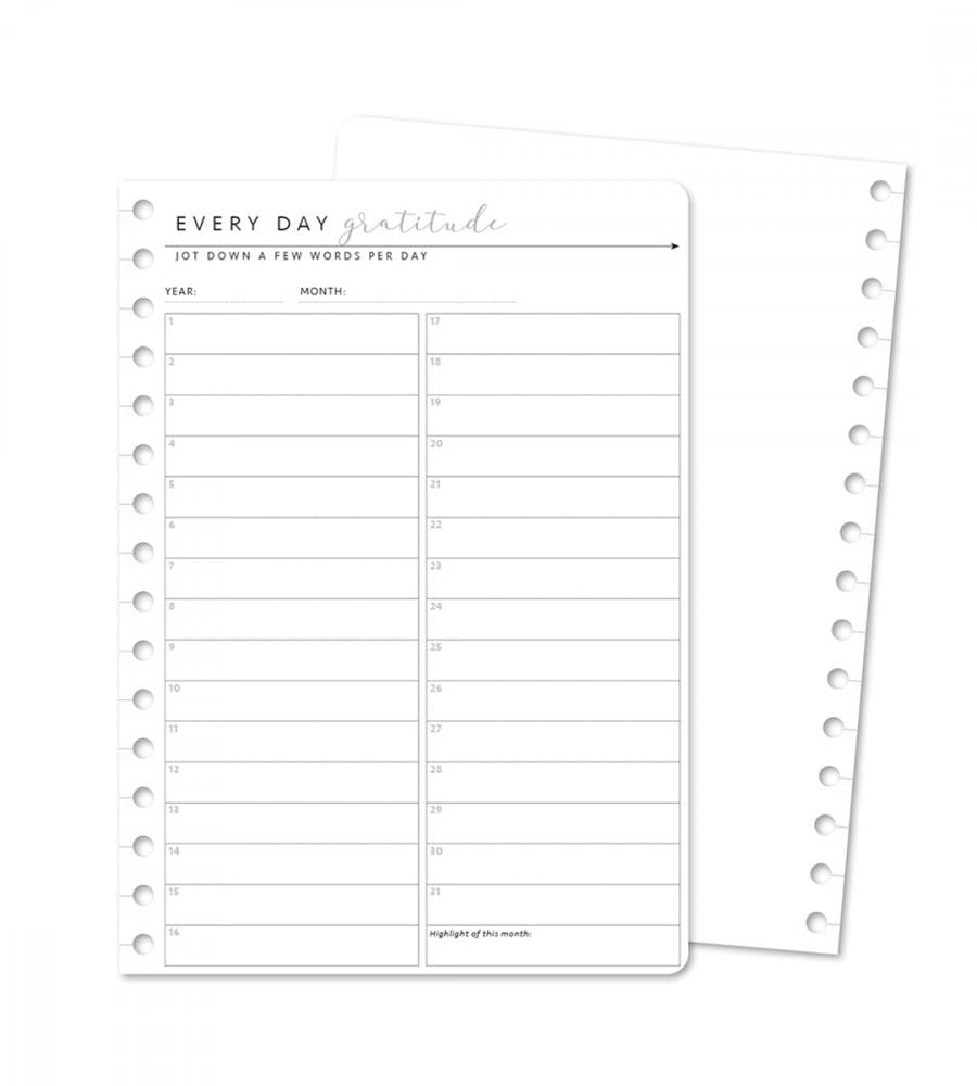 Snap-in Refill Pages Every Day Gratitude 12 Pack A5