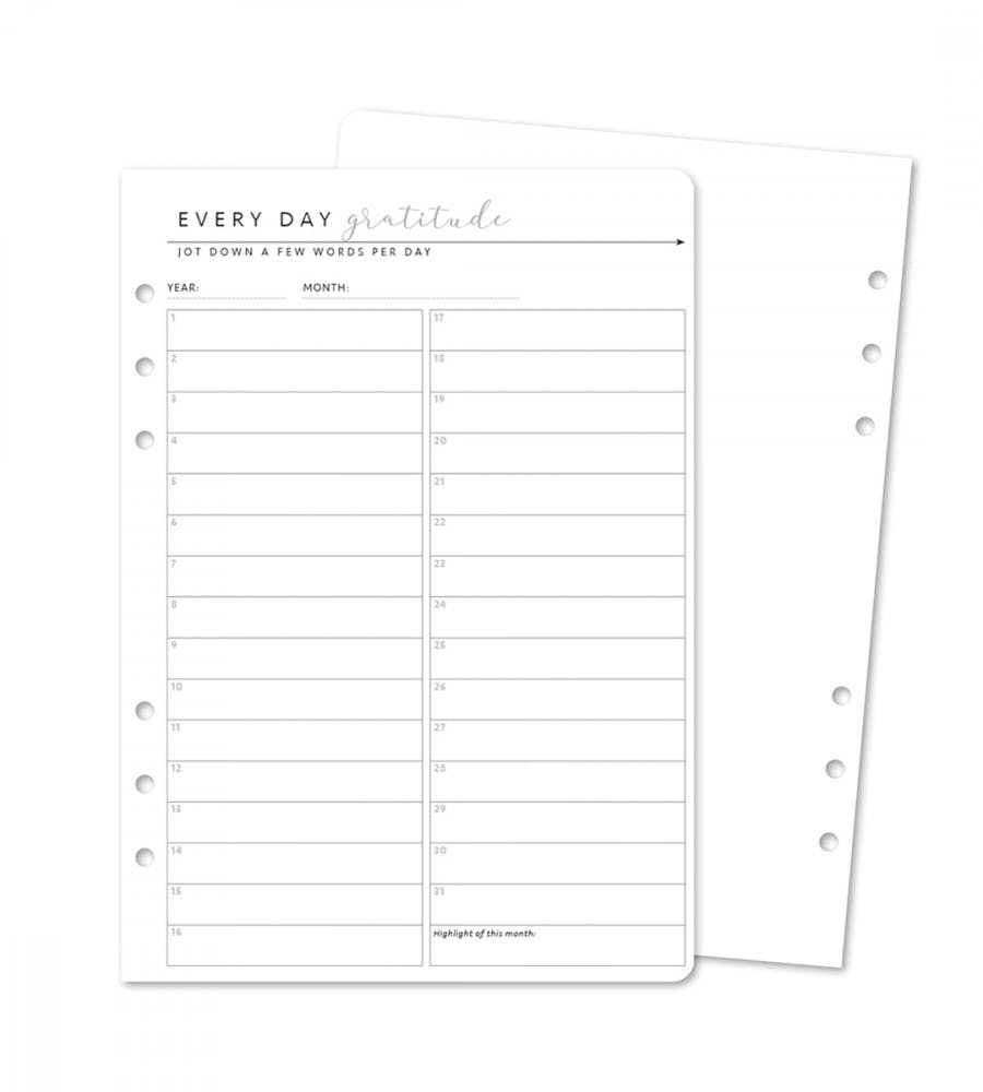 Refill Pages Every Day Gratitude 12 Pack A5 (Organiser)