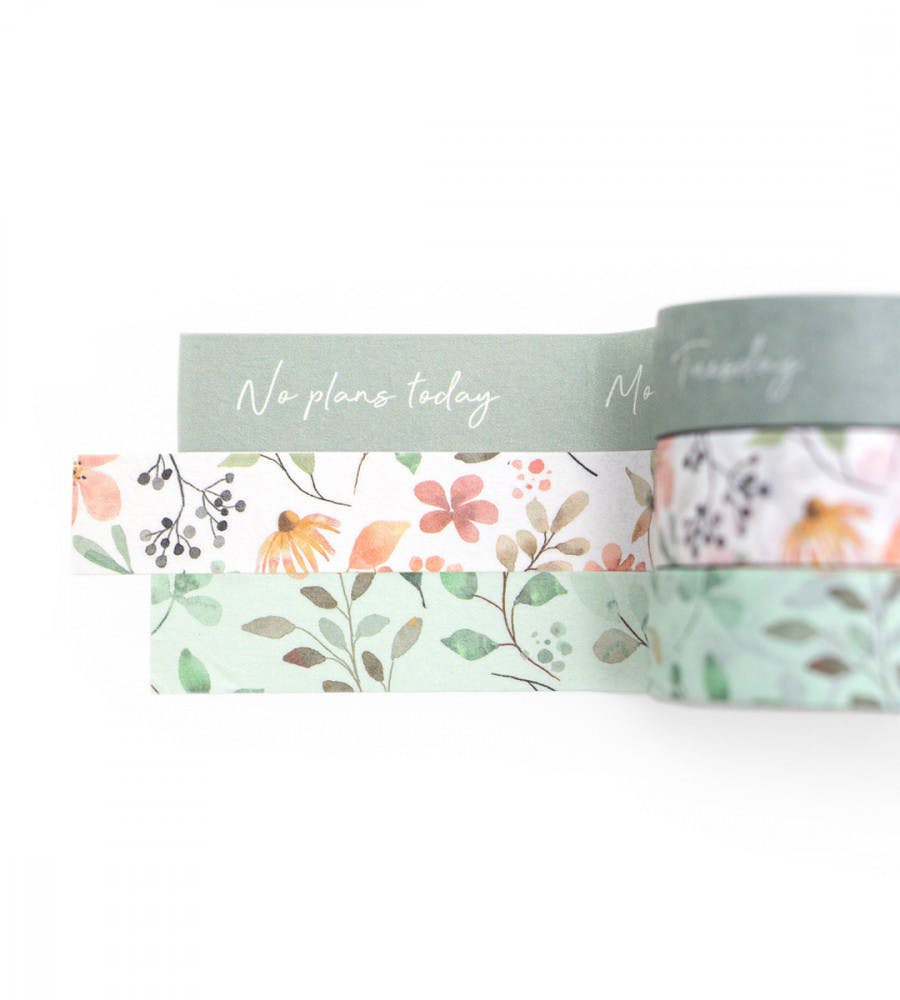 Washi Tape Wildflowers 3 Pack - Green