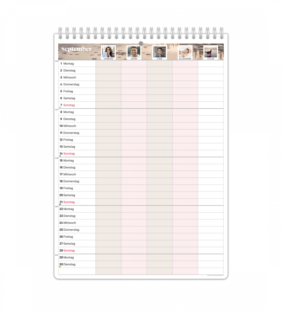 Familienkalender - Monatsbersicht