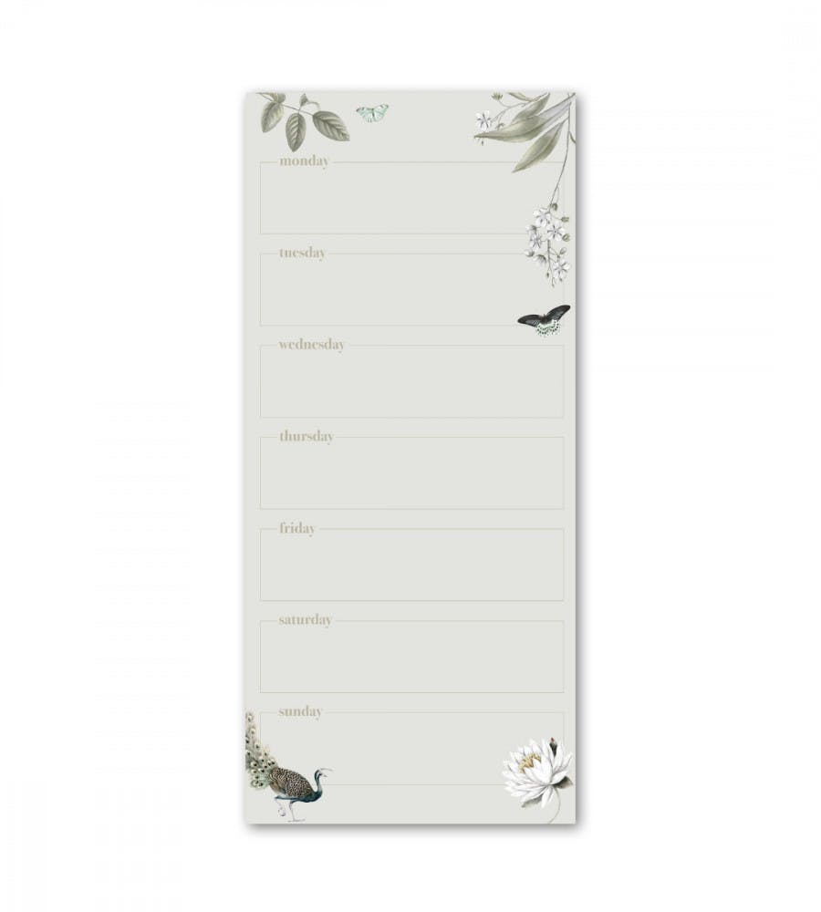 Notepads Beautiful Botanicals Magnetic Weekdays