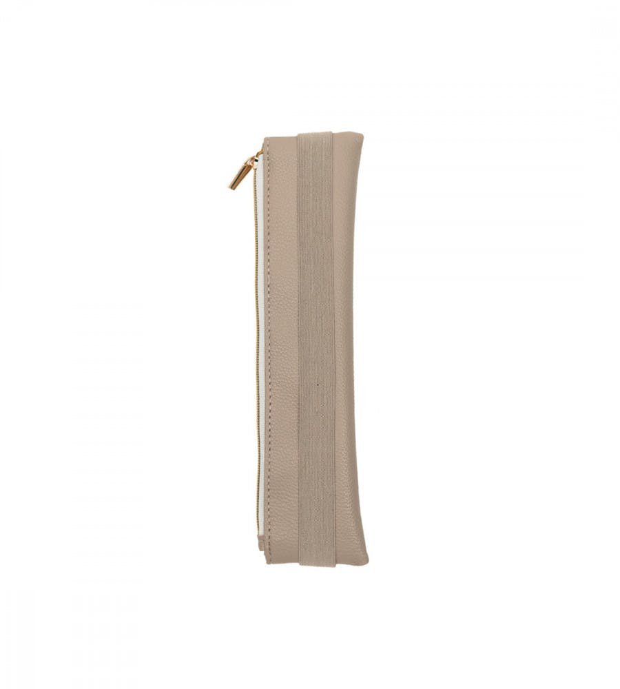 Pennal liten med strikk -gr/beige