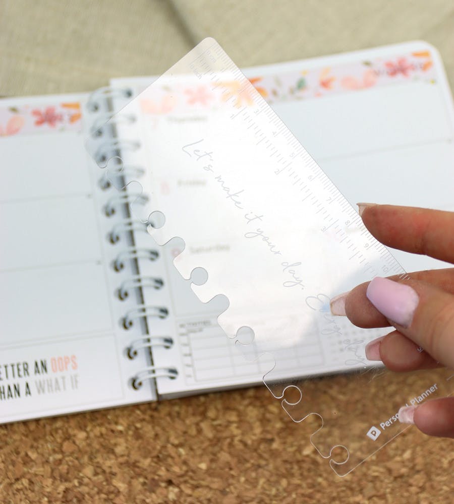 Ruler Short for Planner - Size Mini, Square, Wide - Transparent