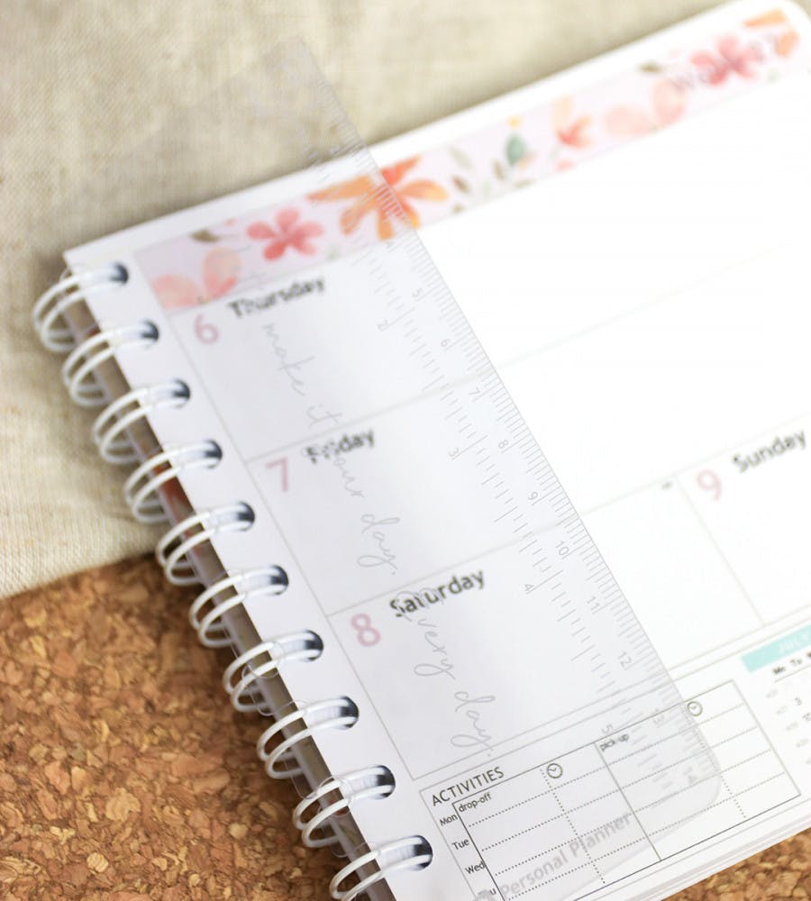 Ruler Short for Planner - Size Mini, Square, Wide - Transparent