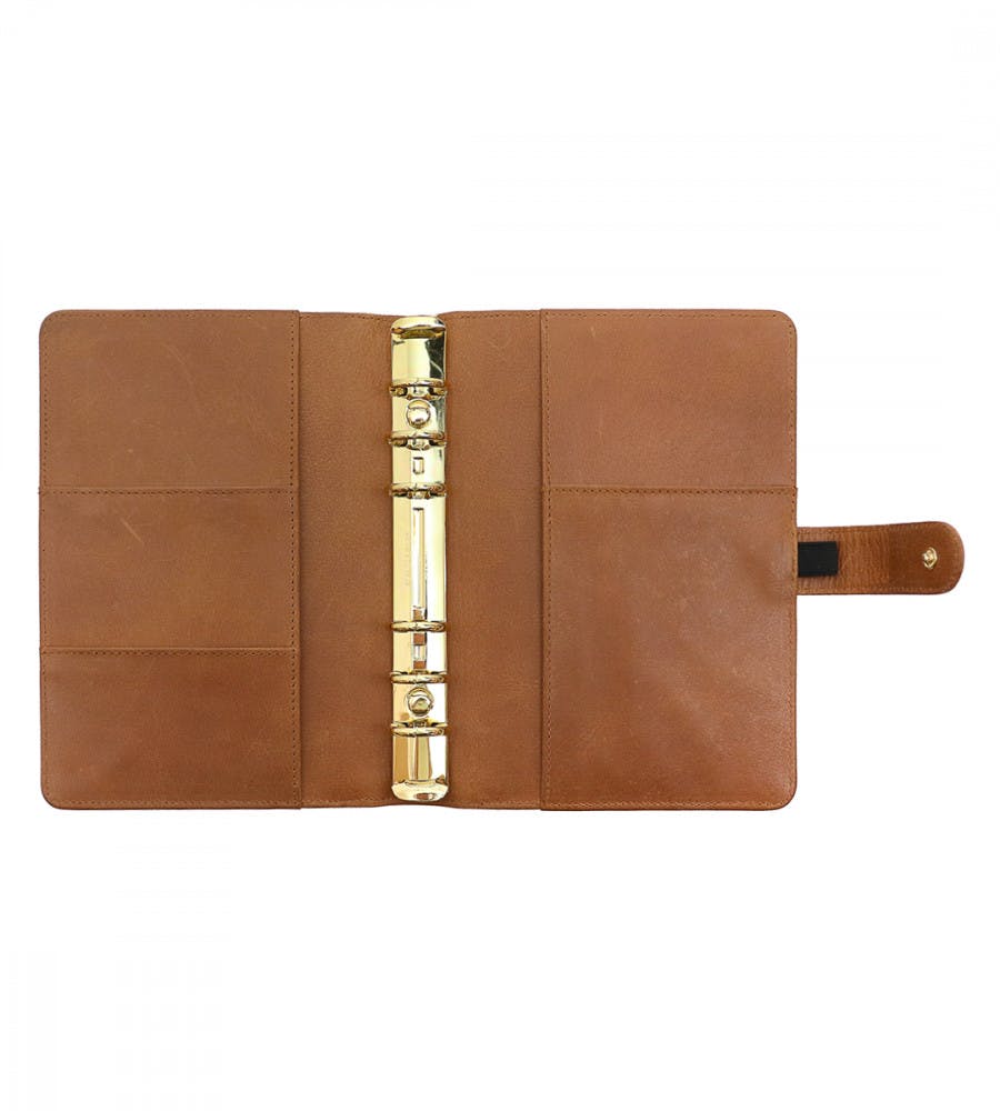 Ringbuch fr Systemkalender - Gre Personal - Cognac