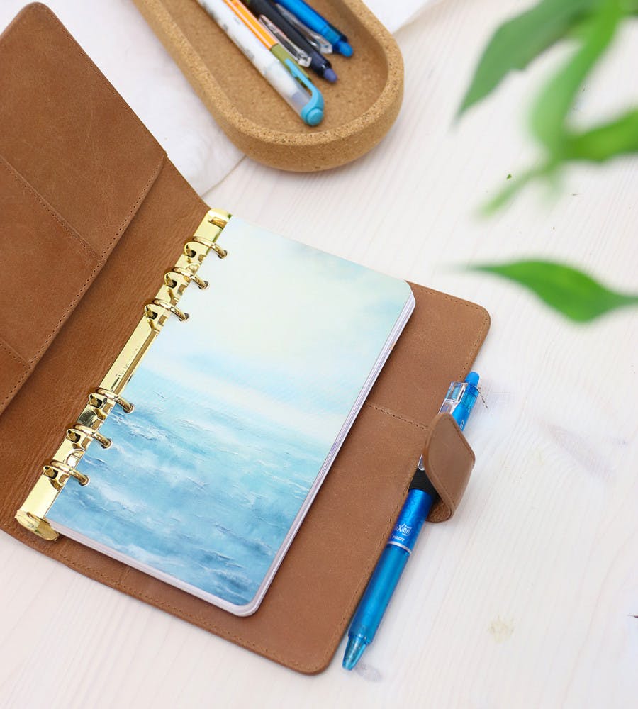 Ringbuch fr Systemkalender - Gre Personal - Cognac