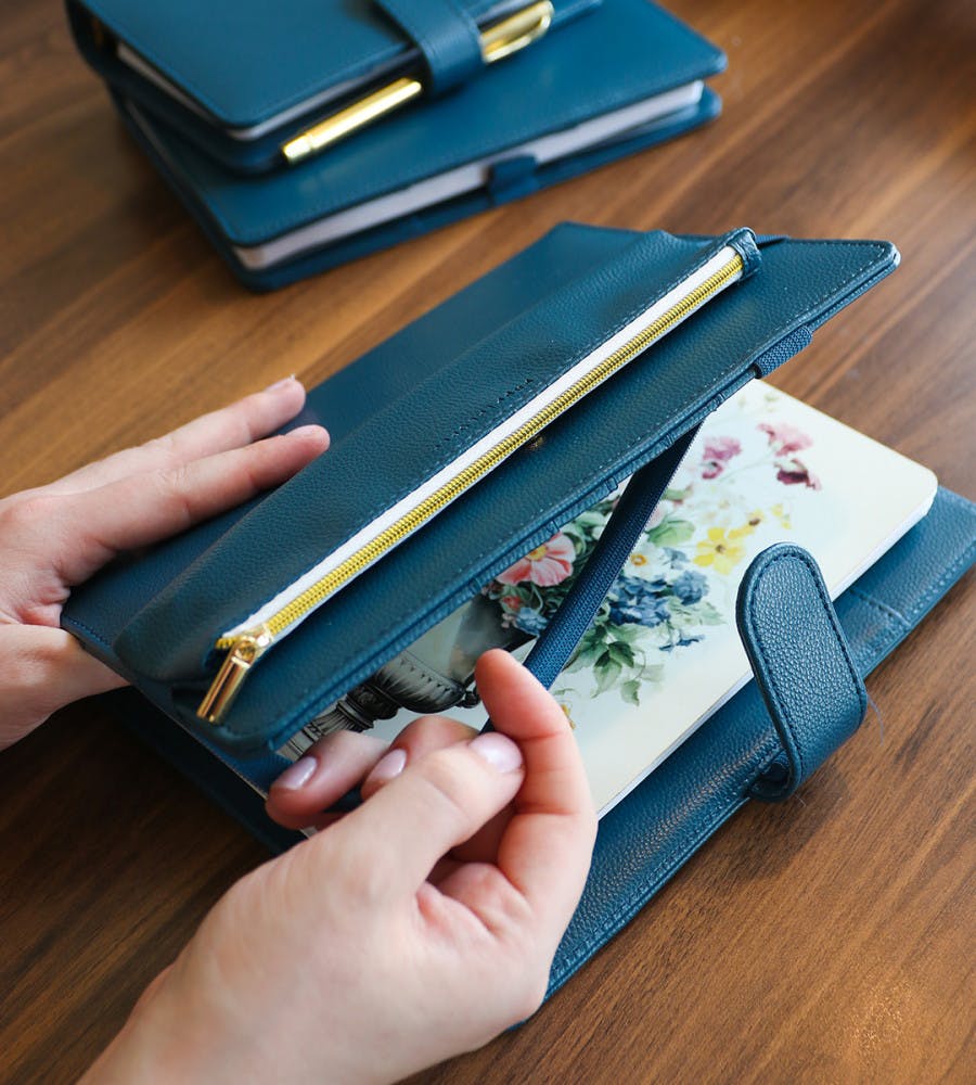 Small Pencil Case with Elastic - Dark blue