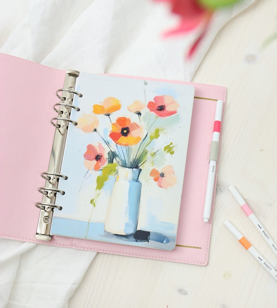 Ringbuch Filofax Domino Soft A5 Organiser - Pale Pink