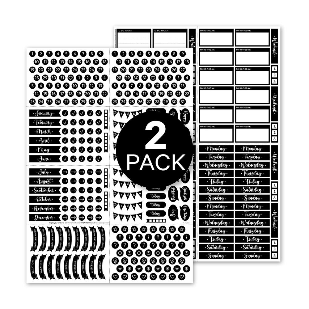 Stickers Bujo 2 Pack - Black