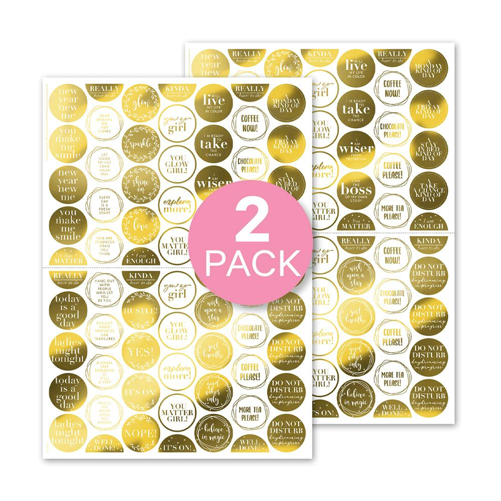 Stickers Glow Pop (Rounds) 2 Pack - Gold
