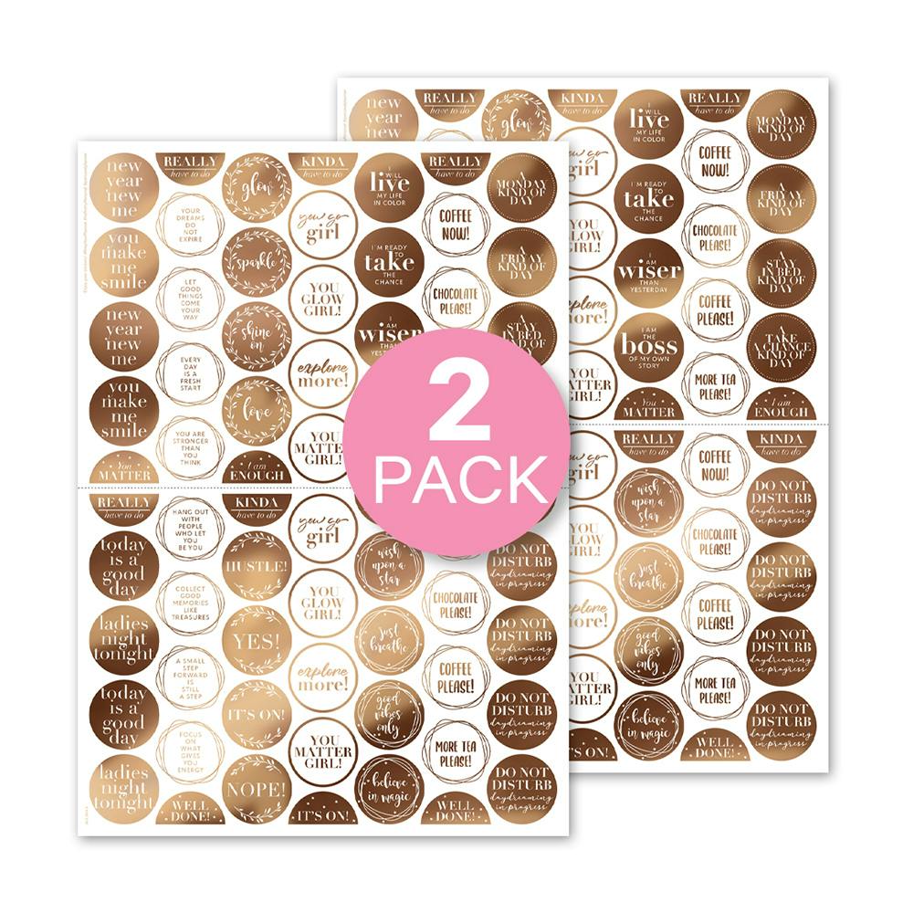 Stickers Glow Pop (Rounds) 2 Pack - Rose Gold