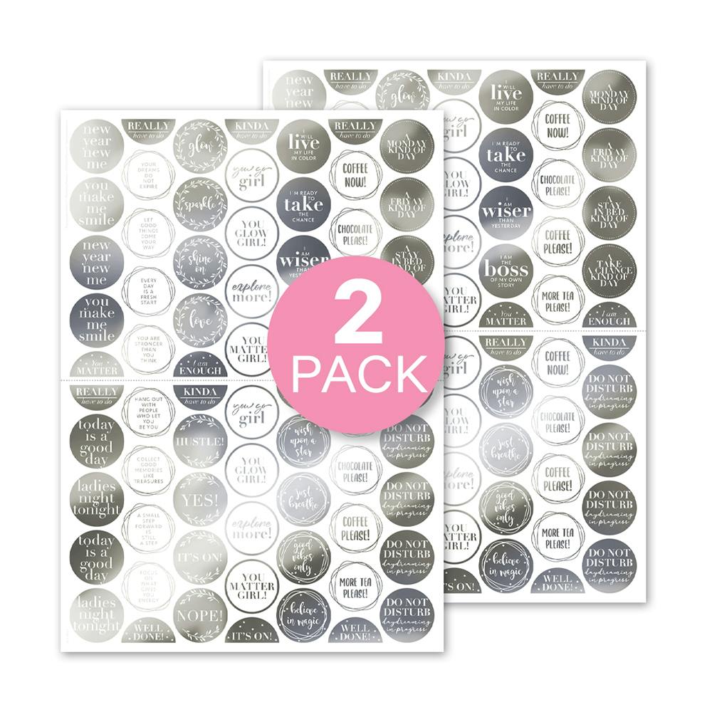 Stickers Glow Pop (Rounds) 2 Pack - Silver