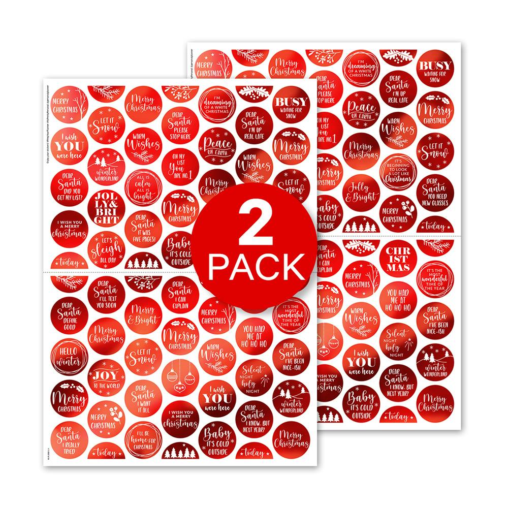 Stickers Dear Santa (Rounds) 2 Pack - Red